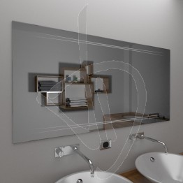 Specchio bagno, con decoro A024