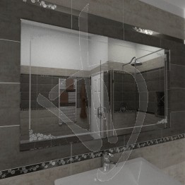 Specchio da bagno, con decoro B007
