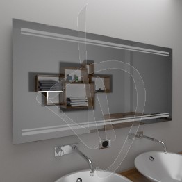 Specchio per bagno, con decoro B019