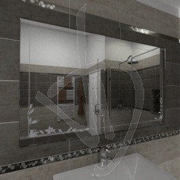 Specchio bagno design, con decoro C015