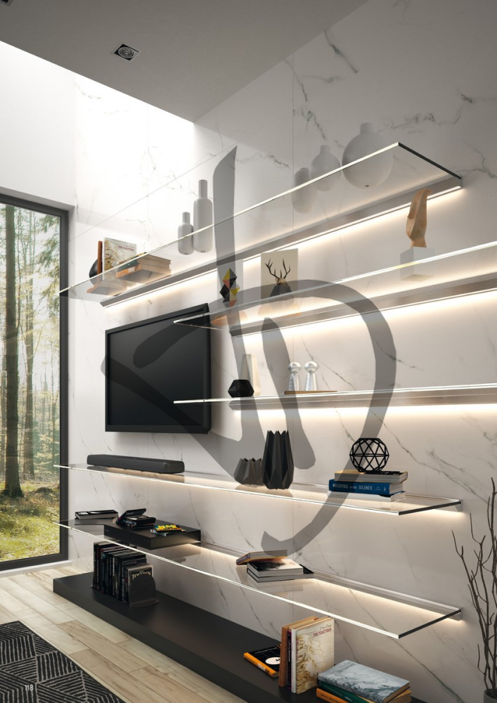Maßgefertigte Produkte - Glasböden – Glasregale - Maßgefertigte transparente Glasböden - Mensole in vetro trasparente, su misura con illuminazione led