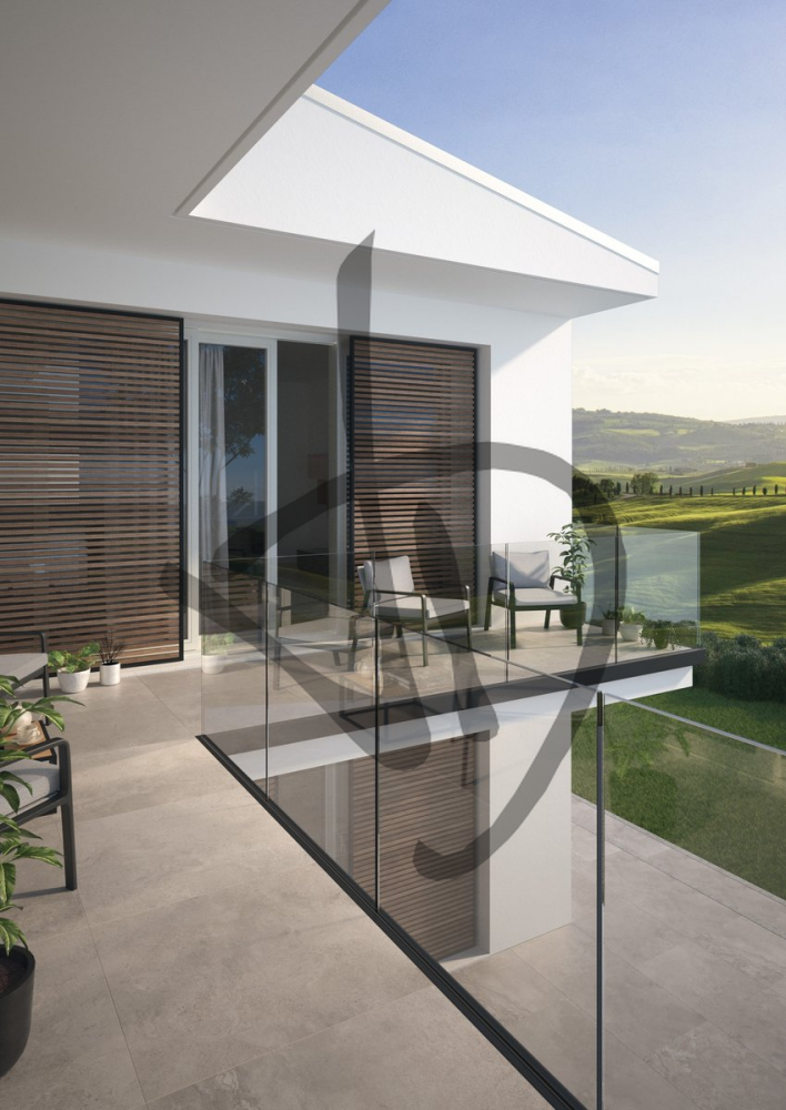 Maßgefertigte Produkte - Glasbrüstungen - Parapetti in vetro trasparente per balcone  esterno