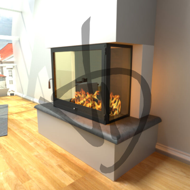 Maßgefertigte Produkte - Kaminverschlüsse - Eckausführungen - Eckkaminabschluss Doppelecke 90 Links und 90 Rechts 2 2