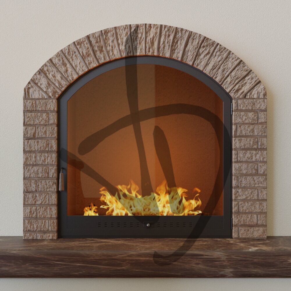 Maßgefertigte Produkte - Kaminverschlüsse - Gebogen - Gewölbter Kaminabschluss mit gewölbtem Glas mit Innenfachmontage