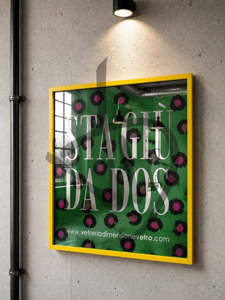 Specchio con scritta colorata "sta giù da dos" quadro, poster,specchio decorativo con cornice in alluminio  - Sprüche auf Spiegeln
